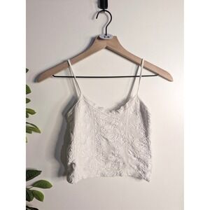 Nikibiki White Lace Cropped Tank Sz OS